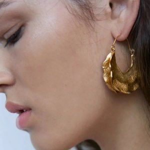 NEW Zara Bohemian Gold Chunky Hoop Earrings